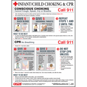Infant Child Choke Saving CPR Poster