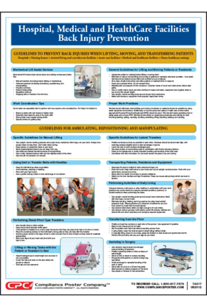 Back Injury Prevention in Healthcare Settings poster