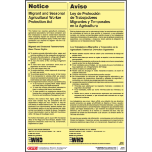 Migrant & Seasonal Agricultural Worker Protection Act Poster