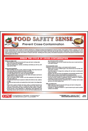 Food Safety Sense Prevent Cross Contamination Poster
