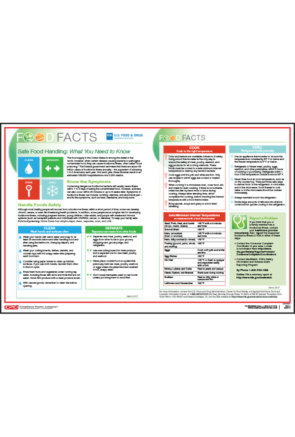 FDA Safe Food Handling Poster