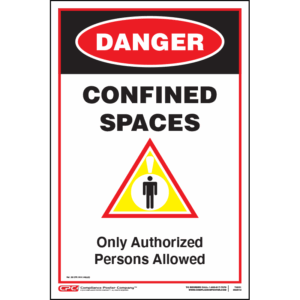 Confined Space Danger Sign