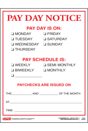 Pay Day Notice