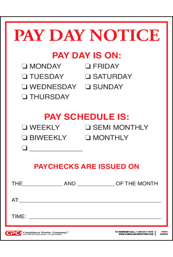 Pay Day Notice