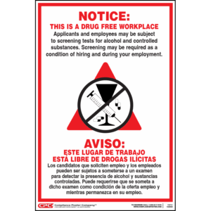 Drug Free Workplace Bilingual Poster