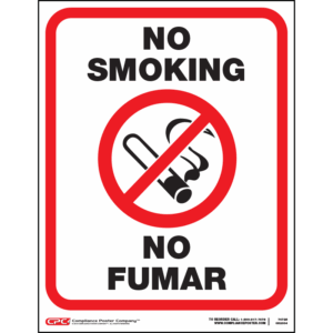 Small No Smoking Poster - Bilingual - 8.5 x 11