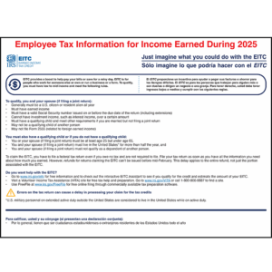 IRS Earned Income Tax Credit Wall Chart