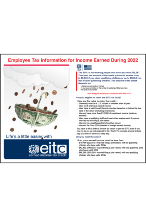 IRS Earned Income Tax Credit Wall Chart