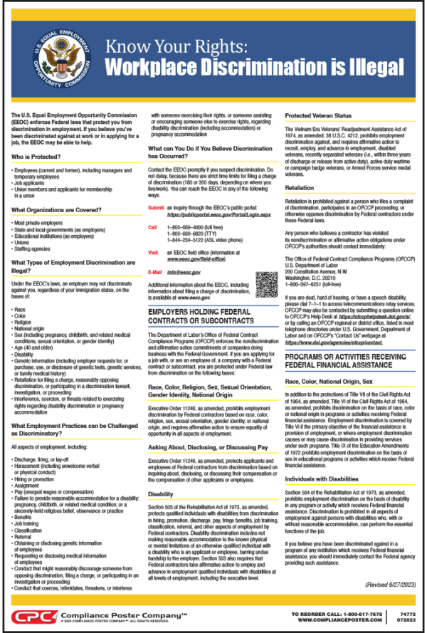 Equal Employment Opportunity Large Print English