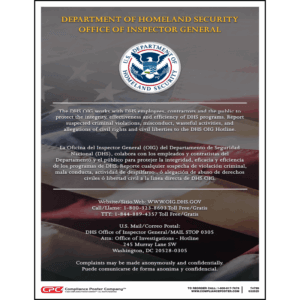 DHS OIG Hotline Poster