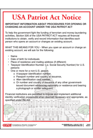 USA PATRIOT Act Notice