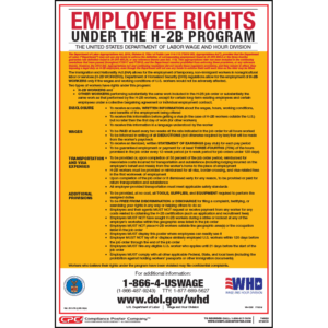 Employee Rights Under H-2B Poster - English