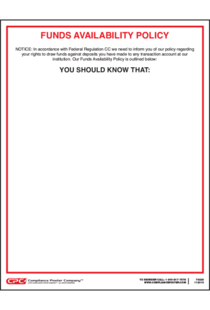 Funds Availability Policy Notice