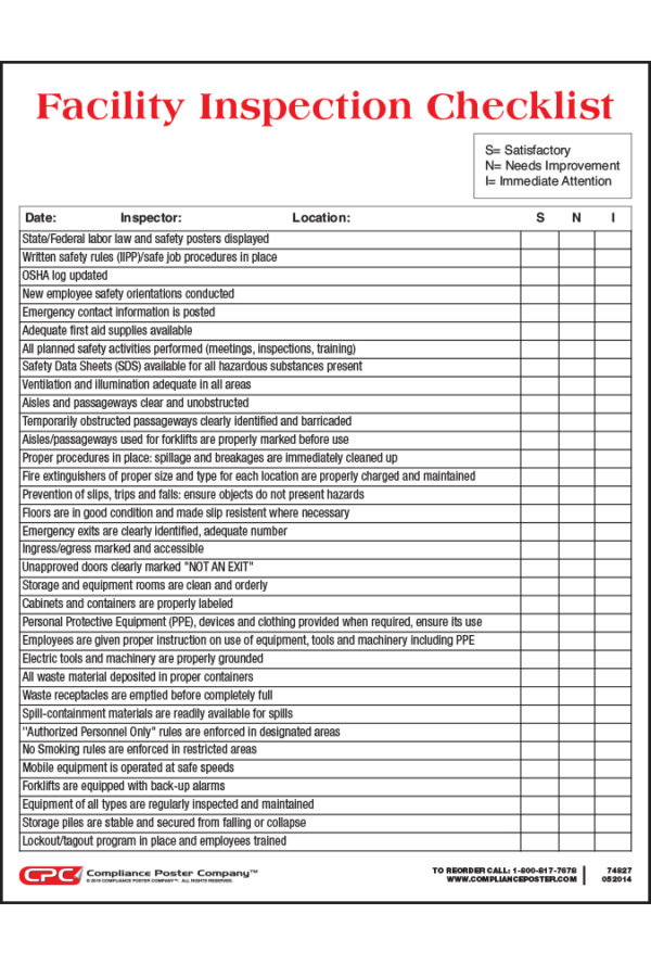 Facility Inspection Checklist