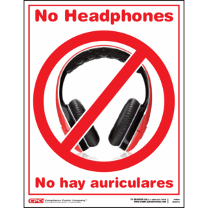No Headphones Sign