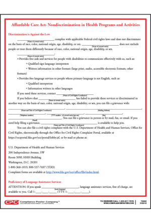 Affordable Care Act Nondiscrimination Notice