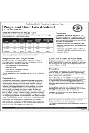 2019 New Jersey Minimum Wage Peel 'N Post