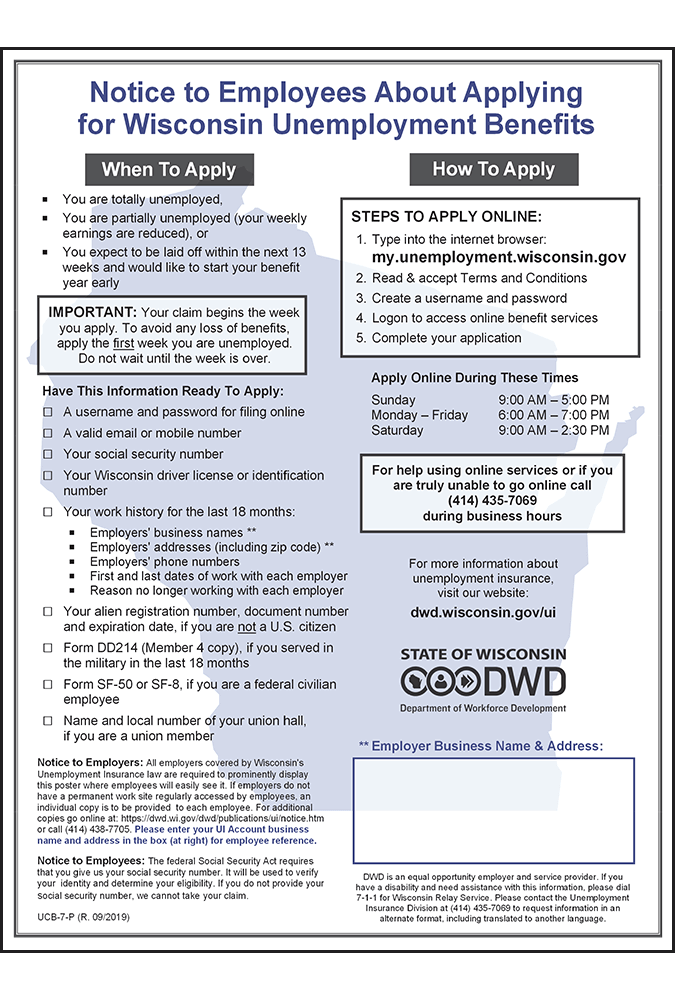 Procedural Change to Wisconsin’s Unemployment Insurance Posting
