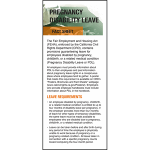 California Pregnancy Disability Leave Pamphlet