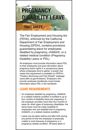 California Pregnancy Disability Leave Pamphlet