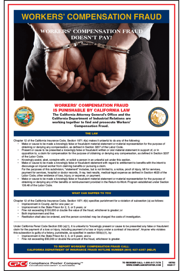 California Workers' Compensation Fraud Poster