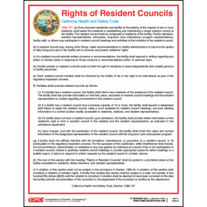 California Rights of Resident Councils Poster