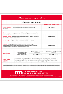 2020 Minnesota Minimum Wage Peel 'N Post