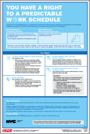 City of New York Retail Fair Workweek Poster
