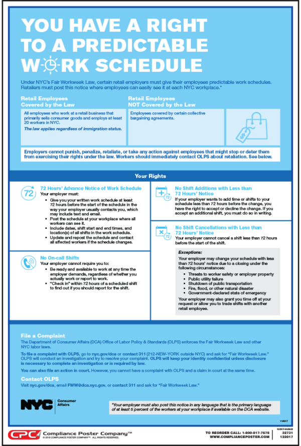 City of New York Retail Fair Workweek Poster