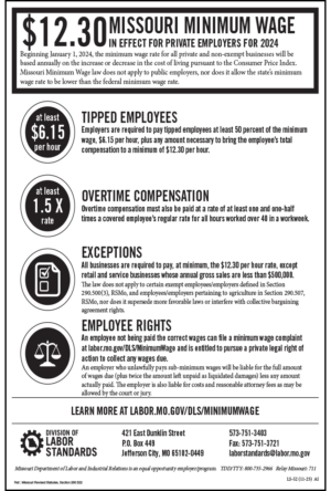 2019 Missouri Minimum Wage Peel 'N Post