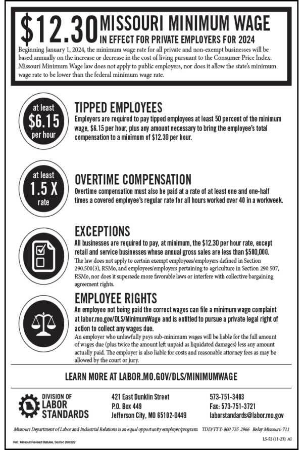 2019 Missouri Minimum Wage Peel 'N Post