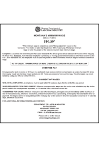 2020 Montana Minimum Wage
