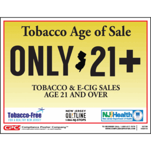 New Jersey Tobacco Age of Sale Poster
