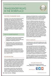 California Transgender Rights in the Workplace
