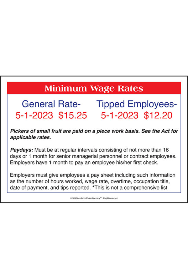 Quebec 2018 Minimum Wage Peel 'N Post