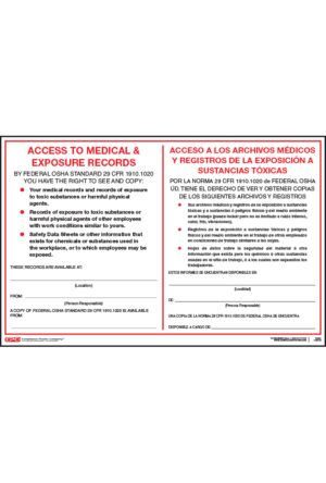 Access To Medical and Exposure Records Poster - Bilingual