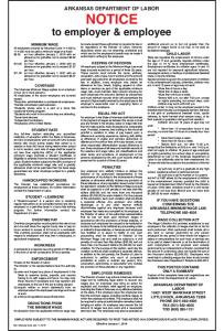 2019 Arkansas Minimum Wage Poster - Peel 'N Post