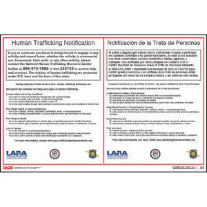 Michigan Human Trafficking Poster
