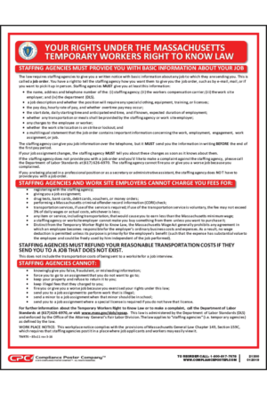 Massachusetts Temporary Workers Right to Know Poster