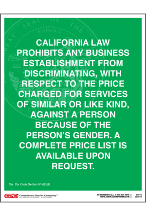 California Prevention of Gender-Based Discrimination Poster