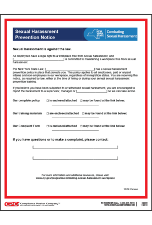 New York Sexual Harassment Prevention Notice