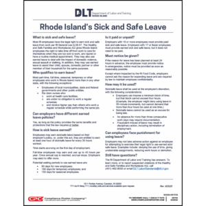 Rhode Island Sick and Safe Leave Poster