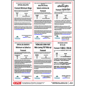 City of Fremont, CA Minimum Wage Poster