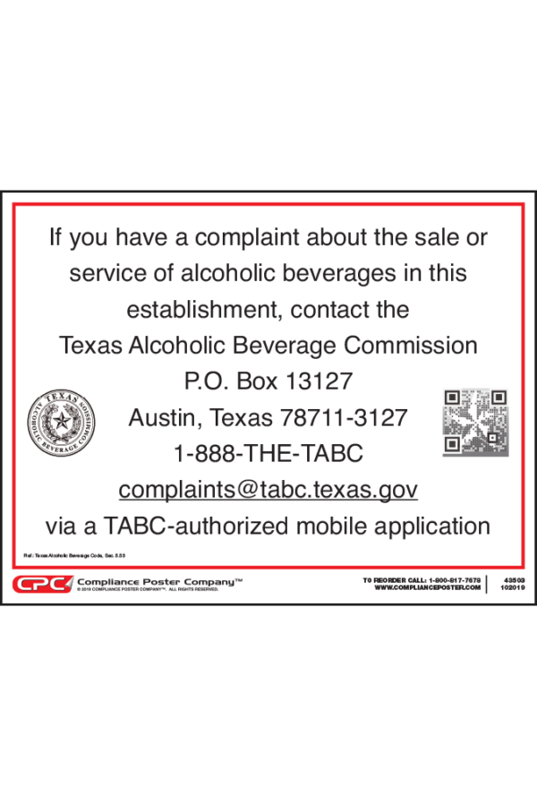 Texas Complaint Poster