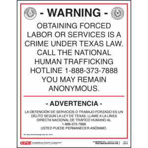 Texas Human Trafficking Poster