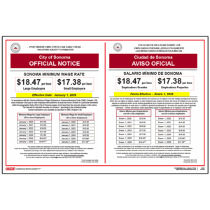 Sonoma, CA Minimum Wage Poster