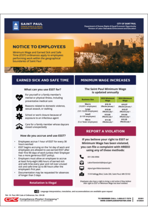 Saint Paul MN Minimum Wage Posters