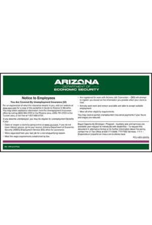Arizona 2025 Unemployment Insurance Peel 'N Post™