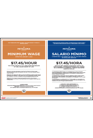 Petaluma, CA Minimum Wage Poster