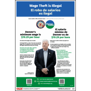 City of Denver, CO Minimum Wage & Civil Wage Theft Poster